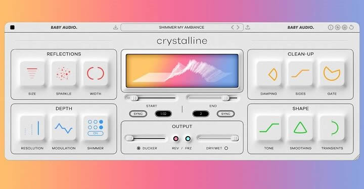 混响插件 Baby Audio Crystalline v1.3编曲混音后期制作现代混响效果器插件WIN/MAC