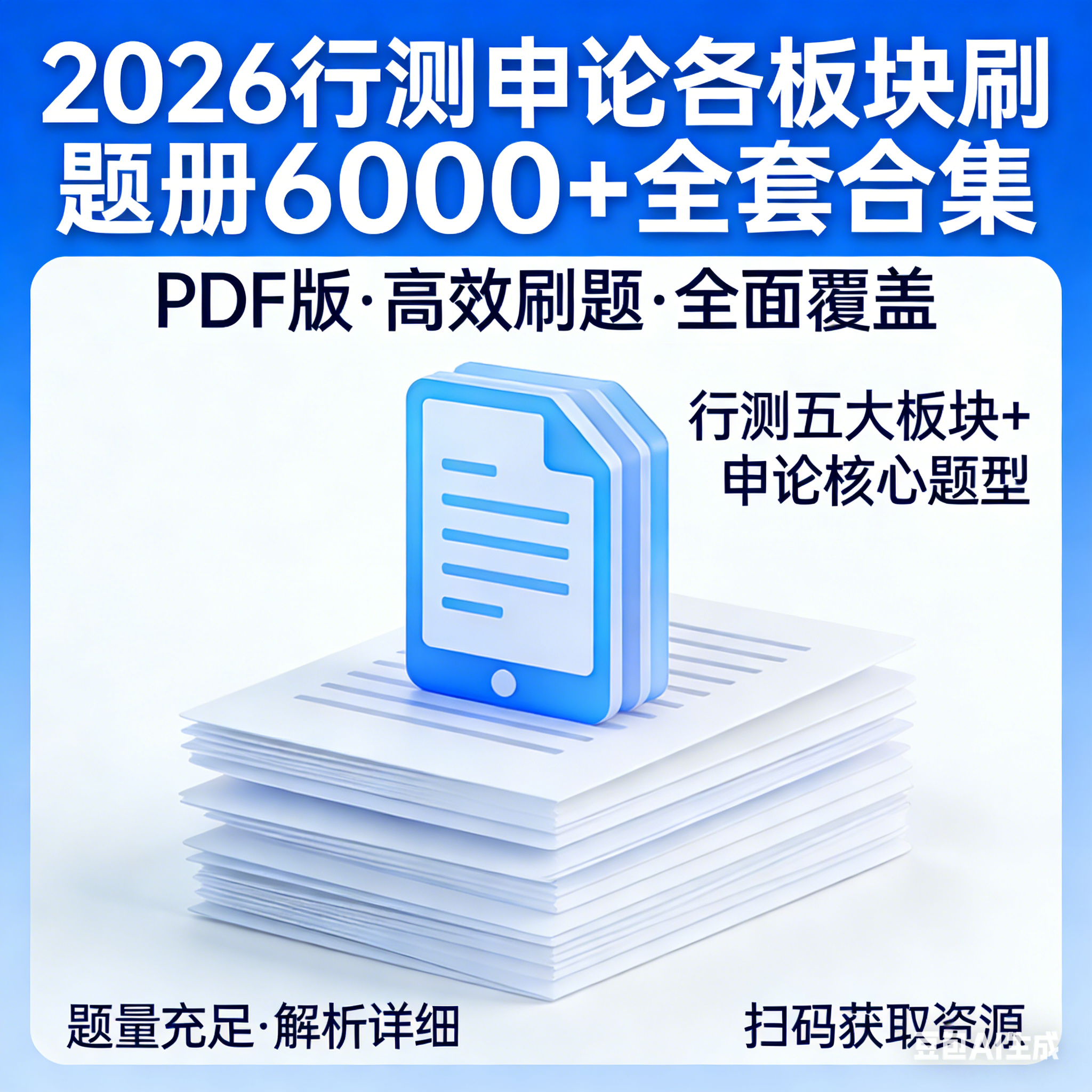 2026行测申论各板块刷题册推理判断阅读表达填空6000+全套合集PDF