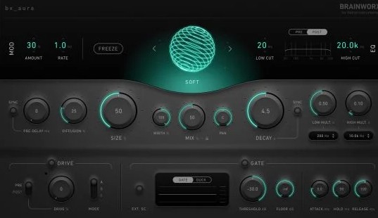Plugin Alliance Brainworx bx_aura V1创意混响 插件联盟混响插件效果器 WIN