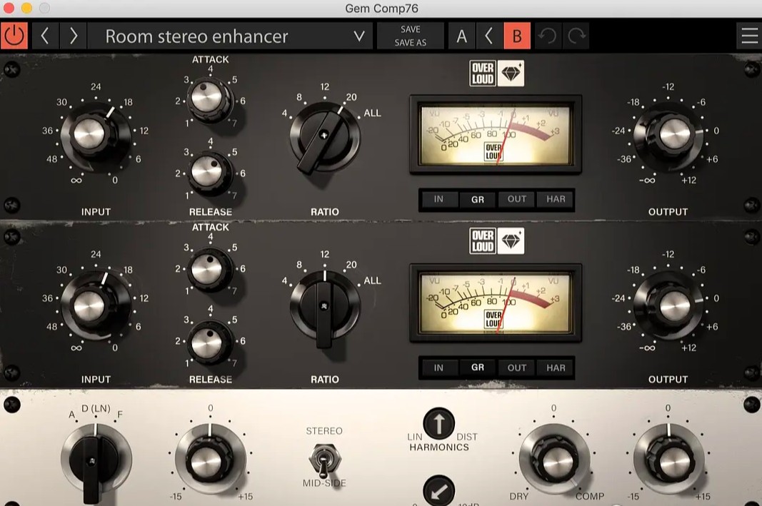 传奇压缩效果器 – Overloud Gem Comp76 Win/Mac 模拟传奇场效应晶体管压缩限制器
