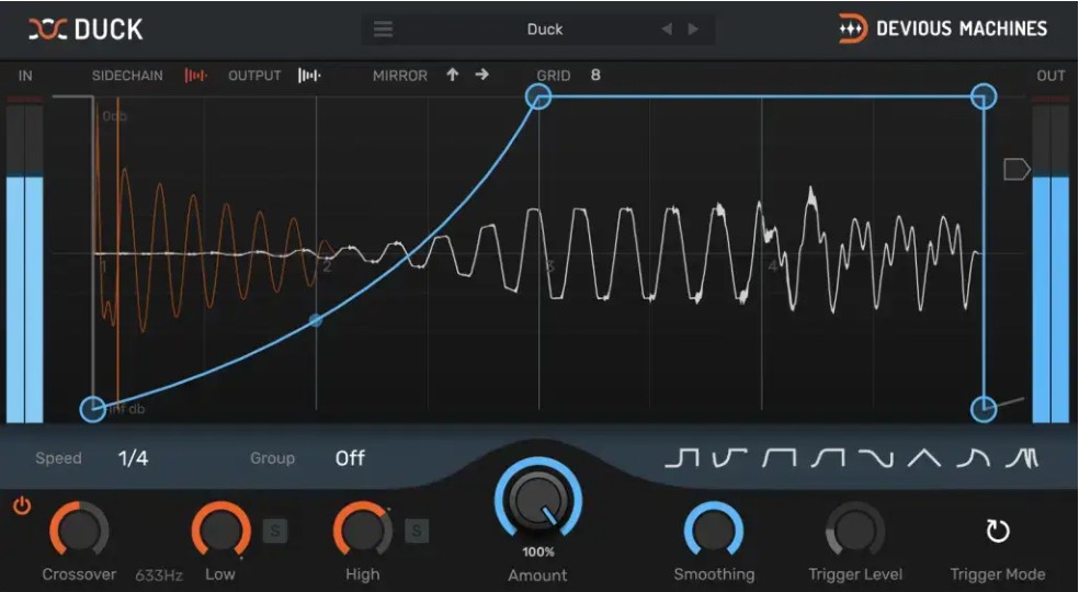 侧链效果插件Devious Machines Duck 1.3闪避效果器后期混音机架效果插件WIN