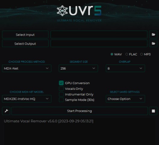 伴奏与人声分离工具UVR5 Vocal Remover Application一键分离工具