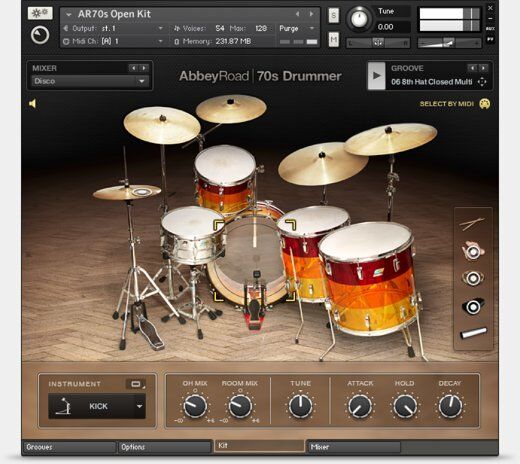 Kontakt音色库Abbey Road 70s Drummer 70年代鼓声康泰克音色库[WIN/MAC 6.6GB]
