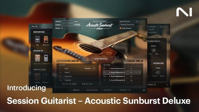 木吉他豪华版Native Instruments Session Guitarist – Acoustic Sunburst Deluxe [Kontakt]  WIN MAC