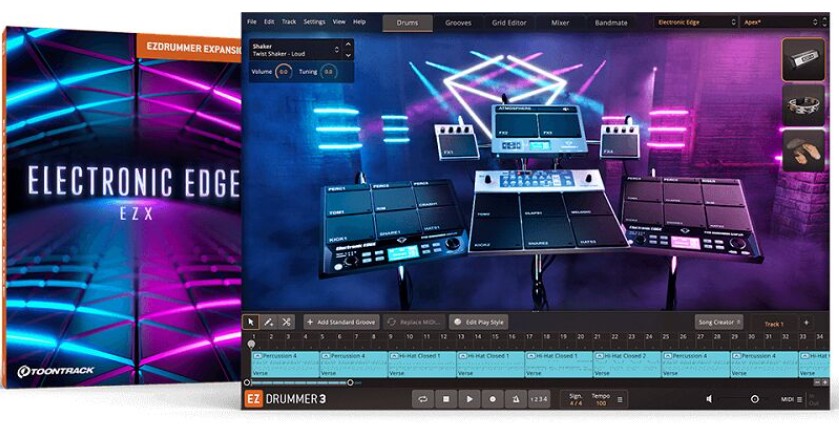 Toontrack – EZdrummer Electronic Edge EZX 电音舞曲扩展包【Win.MAC】EZdrummer鼓音源