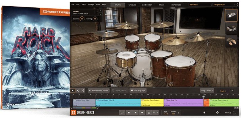 硬摇滚音源Toontrack – EZdrummer Hard Rock EZX 硬摇滚扩展包【Win.MAC】EZdrummer鼓音源