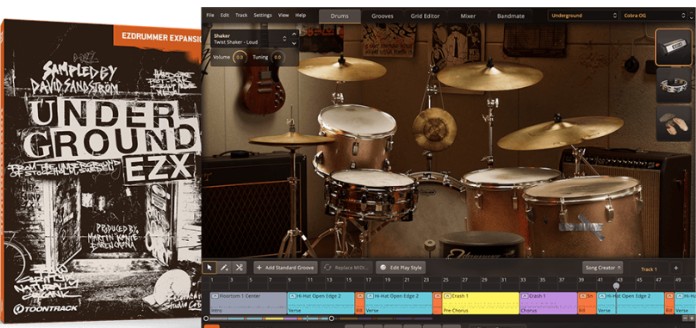 [流行摇滚EZDrummer/Superior Drummer扩展]Toontrack Underground EZX (SOUNDBANK)