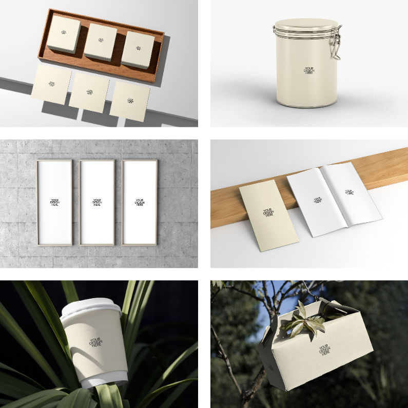 27款茶叶品牌包装PS样机茶壶纸杯礼盒手提袋vi系统贴图平面设计素材