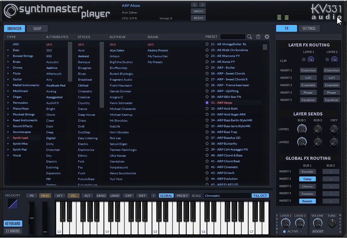 全能编曲合成器 KV331 Audio SynthMaster v3.4.5 rev.2-V.R [WiN，Mac]