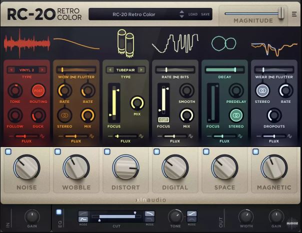 复古创意效果器 XLN Audio RC-20 Retro Color 饱和着色效果器 Win.MAC